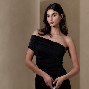 Banana Republic One-Shoulder Large Black Top